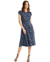 iN FRONT - Blaues Chamallow Kleid Mit Buntem Druck - Lyst
