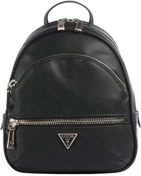Guess - Tassen ,Zwart ,Leer Manhattan Ii Rugzak - Lyst