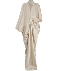 Cortana - Kleedjes ,Satijn Bruidsjurk Met V-Hals En Kimono-Stijl Kraag - Lyst