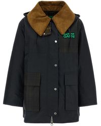 Barbour - Jassen ,Blauw ,Katoen Montgomery Waxed Parka - Lyst