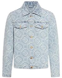 CASABLANCA - Jassen ,Blauw ,Denim La Denim Bleached Monogram Jacket - Lyst