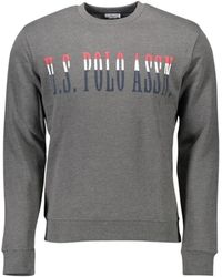 U.S. POLO ASSN. - Hoodies & Sweatvesten ,Grijs ,Katoen Sweatshirt Met Ronde Hals - Lyst