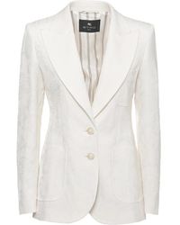 Etro - Enkelrijige Jacquard Blazer Van Katoenmix Met Paisley Motief - Lyst