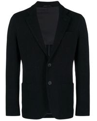 Giorgio Armani - Jassen ,Blauw ,Wol Visgraat Wolmix Blazer - Lyst