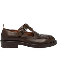 Elia Maurizi - Brauner Lederschuh Mit Metallschnalle - Lyst