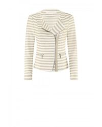 Airfield Pretty Jacket - Gilet Beige Gebroken Witte Strepen - Naturel