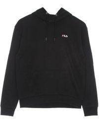 Fila - Zwarte Hoodie Met Verstelbare Trekkoord Capuchon - Lyst