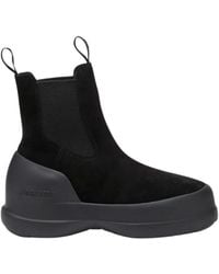 Moon Boot - Schoenen ,Zwart ,Suède Zwarte Suède Chelsea Waterdichte Laarzen - Lyst