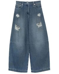 Simone Rocha - Blaue Distressed High Waist Jeans - Lyst
