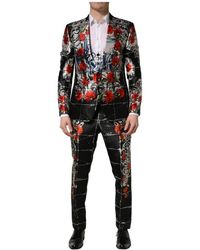 Dolce & Gabbana - Kostuums ,Veelkleurig ,Leer Martini 3-Piece Suit - Lyst