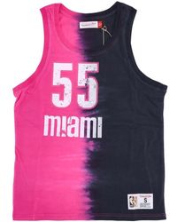 Mitchell & Ness - Fitness ,Veelkleurig ,Katoen Miami Heat Tie Dye Tank Top - Lyst