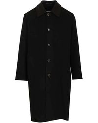 MM6 by Maison Margiela - Jassen ,Zwart ,Leer Wool Coat - Lyst