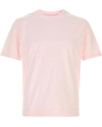 Fedeli - Tops ,Roze ,Katoen Extreme Cotton T-Shirt Met Korte Mouwen - Lyst