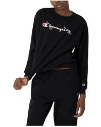Champion - Hoodies & Sweatvesten ,Zwart ,Katoen Sweatshirt - Lyst