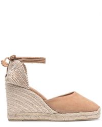 Castañer - Sandalen mit geflochtener raffia keilabsatz - Lyst