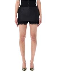 Magda Butrym - Korte Broeken ,Zwart ,Katoen Gelaagde Mini Rok Shorts - Lyst