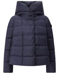 Peuterey - Jassen ,Blauw ,Polyester Korte Donsjas Met Stedelijke Stijl - Lyst