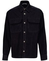 Palm Angels - Jassen ,Zwart ,Katoen Classic Logo Cord Overshirt - Lyst