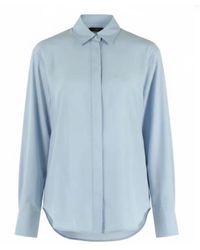 Pinko - Overhemden ,Blauw ,Gathered Shirt - Lyst