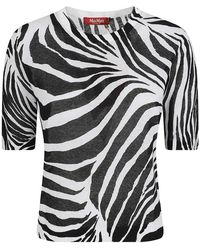 Max Mara - Zebra Gepatrooneerd Organza T-Shirt - Lyst