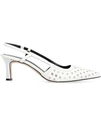 Michael Kors - Schoenen ,Wit ,Leer Alora Grommeted Leather Slingback Pump - Lyst