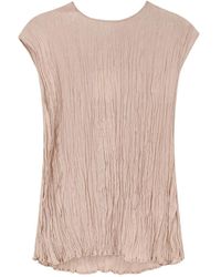 Alysi - Overhemden ,Roze ,Top Met Textuur En Ronde Hals - Lyst