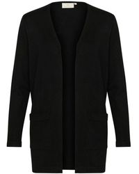Kaffe - Lang Open Vest Met Zakken - Lyst