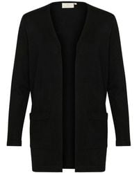 Kaffe - Lang Open Vest Met Zakken - Lyst