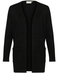 Kaffe - Langer offener cardigan mit taschen - Lyst