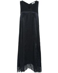 Soaked In Luxury - Elegantes Schwarzes Midi-Kleid Mit Spitze - Lyst
