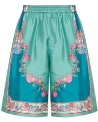 Versace - Seidenshorts Mit Coral Theatre-Print - Lyst