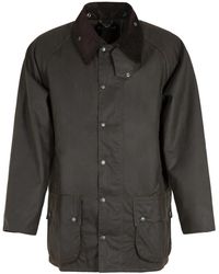 Barbour - Jassen ,Groen ,Katoen Gewaxte Katoenen Jas Met Corduroy Kraag - Lyst