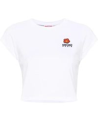 KENZO - Weiße t-shirts und polos mit gesticktem abzeichen,weiße t-shirts und polos - Lyst