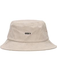 Obey - Accessoires ,Katoen Stoere Cord Bucket Hat Ongebleekt - Lyst