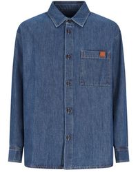 DARKPARK - Overhemden ,Blauw ,Katoen Keanu Tencel Patch Pocket Shirt - Lyst