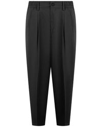 Low Brand - Broeken ,Zwart ,Virgin Wool Carrot Fit Pantalon - Lyst