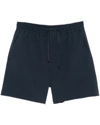 Maison Kitsuné - Korte Broeken ,Blauw ,Katoen Elastische Shorts - Lyst