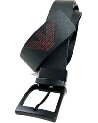 Emporio Armani - Cintura reversibile in pelle con stampa iconica aquila - Lyst