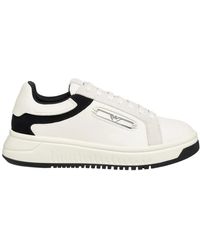 Emporio Armani - Sneakers in pelle con logo - Lyst