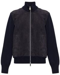 Ferragamo - Jassen ,Blauw ,Wol Stand Collar Jacket - Lyst