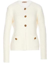 Twinset - Truien & Vesten ,Wit ,Wol Wit Jasje Set Voor Vrouwen - Lyst