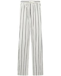 Dolce & Gabbana - Katoen En Zijde Gestreepte Broek - Lyst