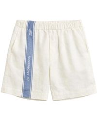 JW Anderson - Korte Broeken ,Wit ,Linnen Gestreepte Shorts - Lyst