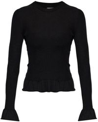 Jil Sander - Truien & Vesten ,Zwart ,Wol Wol Trui Met Lange Mouwen - Lyst
