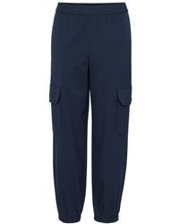 Part Two - Elastische Taille Donkerblauwe Broek - Lyst
