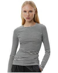 Sofie Schnoor - Tops ,Zwart ,Spandex Klassieke Gestreepte Longsleeve T-Shirt - Lyst