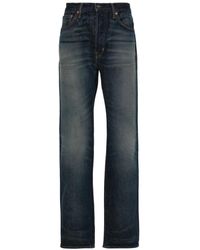 Tom Ford - Straight jeans upgrade cotone tasche pelle - Lyst
