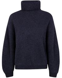 Semicouture - Kasjmiermix Coltrui Trui Grijs - Lyst