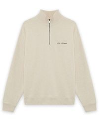 Lyle & Scott - Script Heavyweight Loopback Quarter Zip Sweatshirt - Lyst