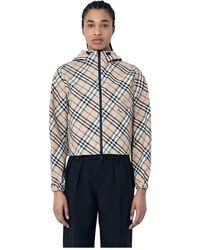 Burberry - Signature Check Hooded Jacke - Lyst